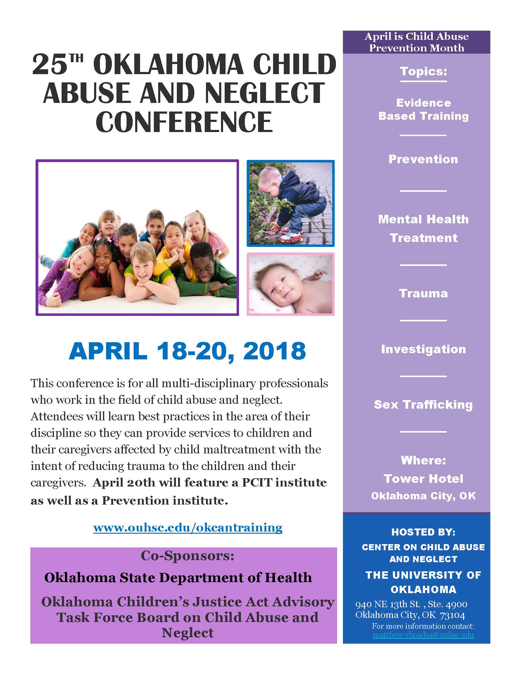 25th Annual Oklahoma Child Abuse and Neglect Conference Sooner Success